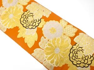 アンティーク　菊に古典柄織り出し袋帯（材料）